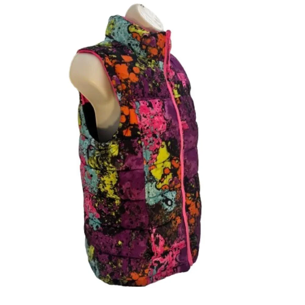 NIKE Reversible Multicolor Puffer Fleece Vest Jacket Girls Large